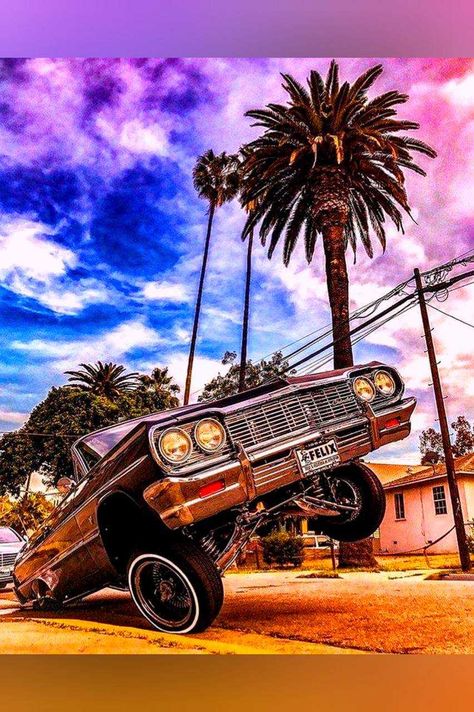 HD Lowrider Wallpaper Discover more Car, colorful Designs, Customized Vehicles, Hydraulic, Lowered Body wallpapers. https://www.wptunnel.com/hd-lowrider-wallpaper/ 64 Impala Lowrider, Low Rider Cars, Impala Lowrider, 64 Impala, Cholo Art, Lowrider Art, Hydraulic Cars, Chicano Style, Lowrider Cars