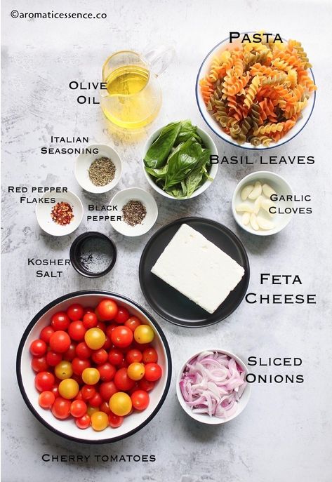 Pasta Feta Salad, Viral Feta Pasta Recipe, Baked Feta Recipes, Viral Feta Pasta, Tomato Feta Pasta Bake, Tiktok Pasta Feta, Feta Pasta Recipes, Tomato And Feta Pasta, Feta Cheese Pasta