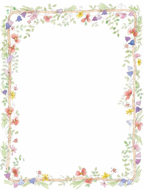 Flower+Page+Border+Clip+Art+Free Page Borders, Floral Border Design, Flower Wedding Invitation, Flower Invitation, Borders And Frames, Printable Stationery, Borders For Paper, Clip Art Borders, Flower Border