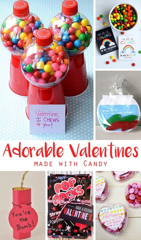 Adorable D.I.Y. Valentines ideas and crafts for kids @kidsactivitiesblog.com Valentines Bricolage, Cute Diy Projects, Creative Valentines, Valentine Candy, Gumball Machine, Valentines Party, Valentine Day Crafts, Valentines For Kids, Christmas Crafts For Kids