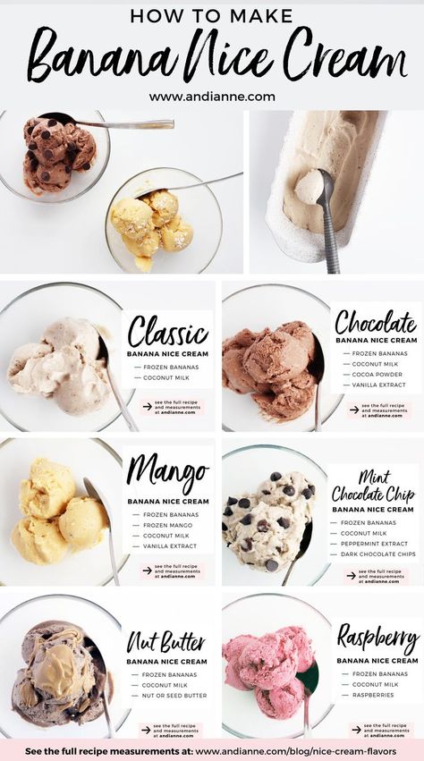 Banana Recipes To Freeze, What Different Foods Do For You, East Plant Based Meals, Plant Strong Recipes, Clean Dessert Recipes, Quick Healthy Dessert Recipes, Nice Cream Recipes, Recipes For Clean Eating, Makanan Rendah Kalori