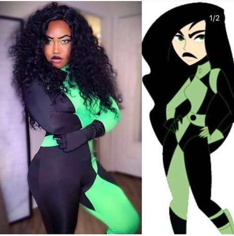 Black Characters Halloween Costume Ideas, Shego Halloween, Shego Halloween Costume, Shego Costume, Fairy Costume For Girl, Black Cosplayers, Character Halloween Costumes, Carnival Outfit, Shark Toy