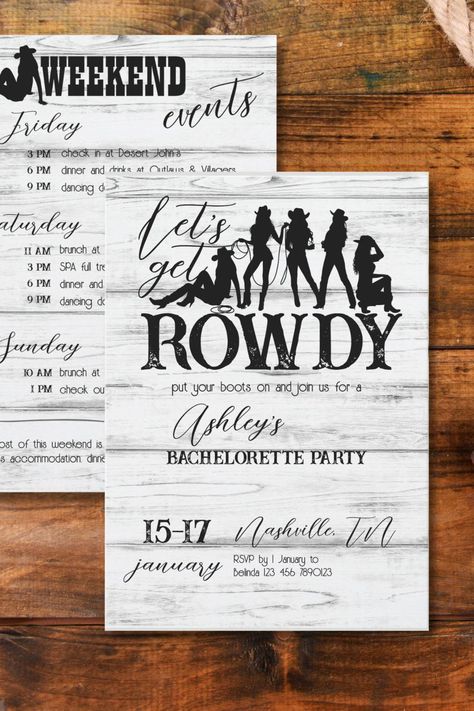 Let's get rowdy cowgirl bachelorette party invitation Cowgirl Bachelorette Party, Cowgirl Bachelorette Parties, Cowgirl Bachelorette, Bachelorette Party Invitation, Bachelorette Party Invitations, Invitation Zazzle, Bachelorette Party, Party Invitations, Created By