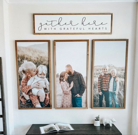 Small Woods Pictures Living Room, Large Picture Wall Ideas, Framed Family Photos, Wedding Photo Wall Display, Picture Display Wall, Douglas House, Picture Wall Living Room, Wedding Photo Walls, Family Pictures On Wall