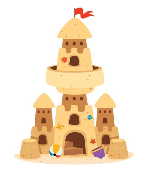 Vector Illustration Of A Sand Castle Castle Illustration, Castle Drawing, Vector Drawing, Sand Castle, Vector Free, Vector Illustration, Castle, Royalty Free, Snoopy