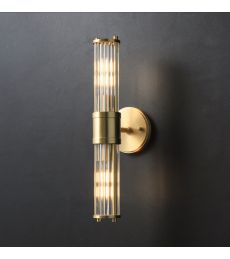 Fireplace Sconces, Brass Wall Lamp, Glass Wall Lights, Crystals In The Home, Glass Lamp Shade, Led Wall Lights, Support Mural, Metal Lighting, Gold Glass