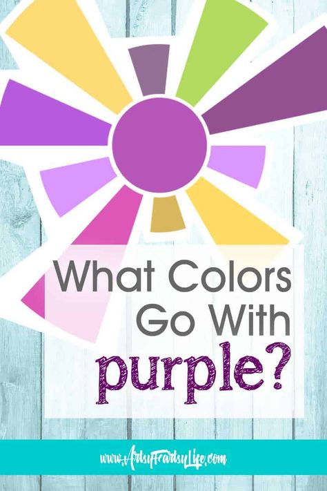 Today we are going to talk about colors that go well with purple and how we can figure out the best combinations fast and easy! From complimentary to secondary and everything in between... let's talk purple today! What Colour Goes With Purple, Aubergine Color Combination, Purple Complementary Colors, Purple Color Wheel, Purple Colour Combo, Colors That Go With Light Purple, What Colors Go With Purple Clothes, What Colors Go With Lavender, Colors That Match With Purple