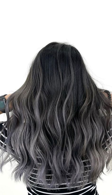 Grey Hair Colour, Grey Silver Hair, Ash Gray Hair Color, Ash Grey Hair, Silver Hair Highlights, Balayage Hair Ash, Dark Grey Hair, Hair Color Images, Grey Ombre Hair