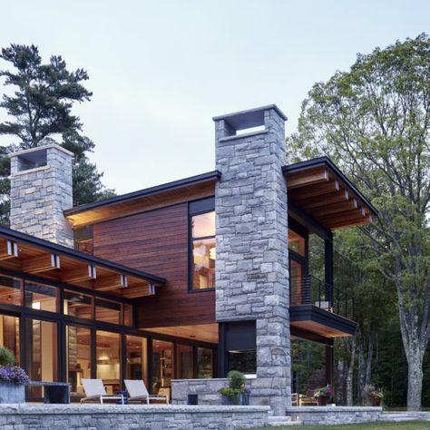 Modern Exterior Design, Modern Mountain House, Lake Houses Exterior, Modern Lake House, Modern Mountain Home, Mountain Modern, Modern Mountain, Barn Style House, Mountain House