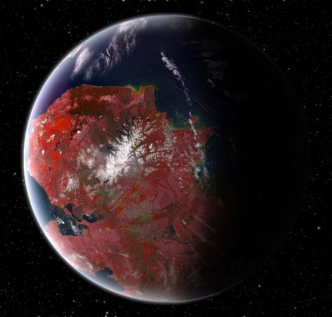 There are hypothesised planets better suited for life than Earth, or Superhabitable Planets. Star Wars Planets, Planets And Moons, Planets Art, Plate Tectonics, Alien Planet, Alien Worlds, Sistema Solar, Space Opera, Space And Astronomy