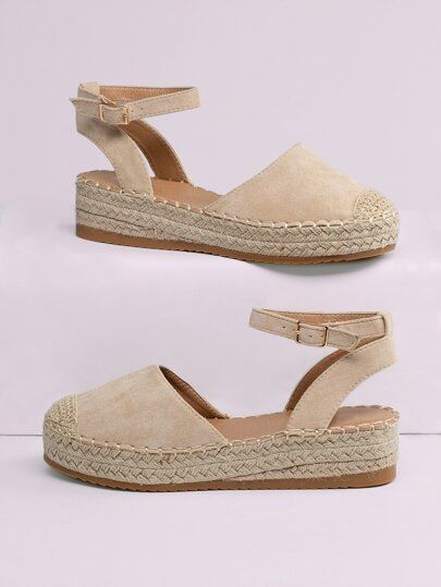 Free Returns ✓ Free Shipping On Orders $49+ ✓. Closed Toe Buckled Ankle Flatform Espadrilles- Wedges & Flatform at SHEIN. Boho Wedding Shoes, Orange Heels, Bridal Wedding Shoes, Platform Wedge Sandals, Beach Shoes, Wedge Espadrille, Espadrilles Wedges, Sandal Espadrille, Womens Flats