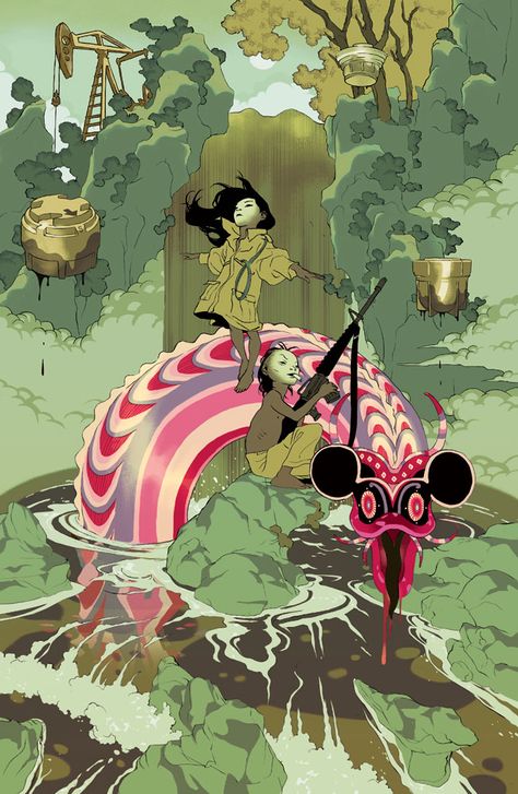 'River Snake' by Tomer Hanuka Asaf Hanuka, Tomer Hanuka, Otto Schmidt, Schmidt, Animation Art, Illustrations Posters, Some People, Graphic Novel, Love Art