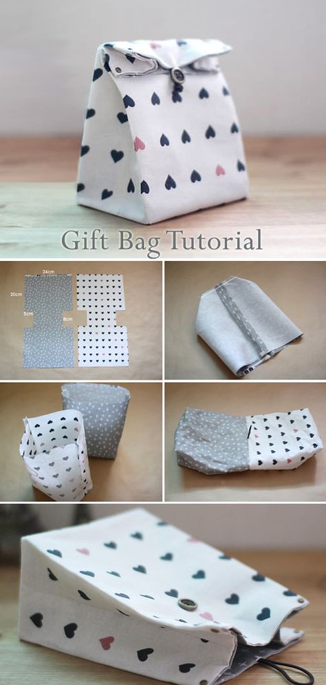 Fabric Gift Bag Tutorial Gift Bag Tutorial, Diy Sy, Projek Menjahit, Fabric Gift Bag, Sac Diy, Gift Bags Diy, Diy Step By Step, Sew Ins, Trendy Sewing