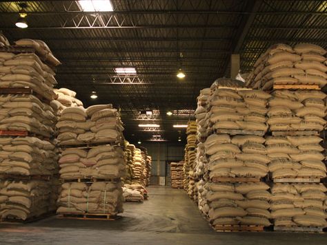 Coffee Warehouse, Coffee Factory, Warehouse Interior, Factory Interior, Coffee Roastery, Warehouse Design, Coffee World, Coffee Farm, Coffee Store