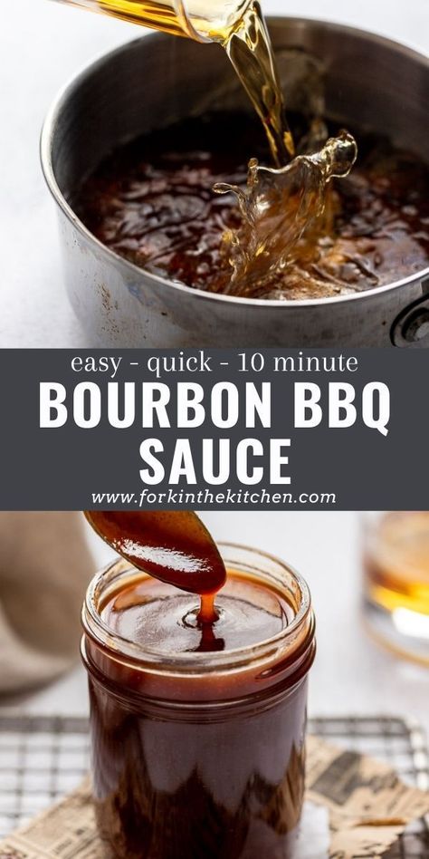 Bourbon Bbq Sauce Recipe, Cooking With Bourbon, Bourbon Bbq Sauce, Easy Bbq Sauce, Bbq Sauce Homemade Easy, Homemade Bbq Sauce Recipe, Homemade Seasoning, Bourbon Recipes, Honey Bourbon