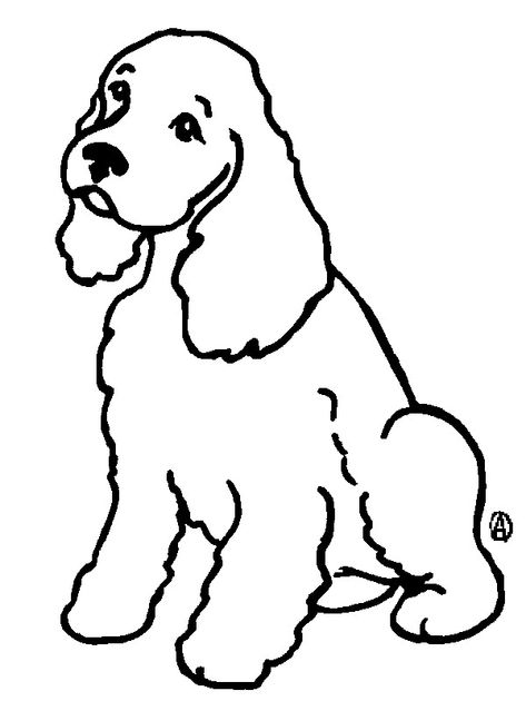 Spaniel Line Drawing, Cocker Spaniel Drawing, Spaniel Drawing, Spaniel Cocker, Dog Drawing Simple, Animals Jokes, Spaniel Art, Drawing Dog, Pet Memorial Stones