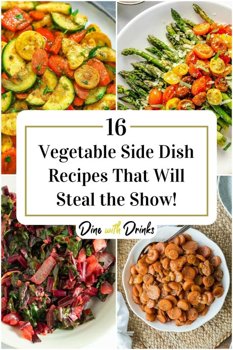 Collage of 4 vegetable side dish recipes. Vegetable Side Dish Recipes, Great Side Dishes, Italian Side Dishes, Vegetable Side Dishes Healthy, Veggie Side Dish Recipes, Asparagus Recipes Roasted, Vegetable Side Dish, Vegetable Side Dishes Recipes, Easy Veggie