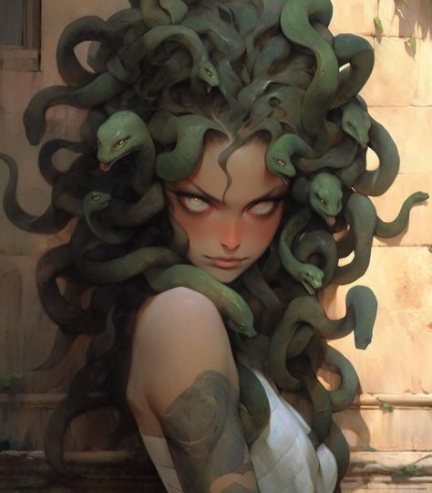 Medusa Gorgon, Medusa Art, Female Art Painting, J G, Mythology Art, Arte Fantasy, 영감을 주는 캐릭터, Fantasy Artwork, Character Portraits