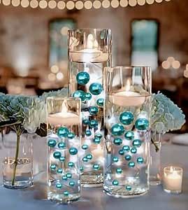 Tiffany Light, Tiffany Themed Bridal Shower, Deco Table Noel, Blue Pearls, Tiffany Box, Light Images, Vase Fillers, Fairy String Lights, Floating Candles