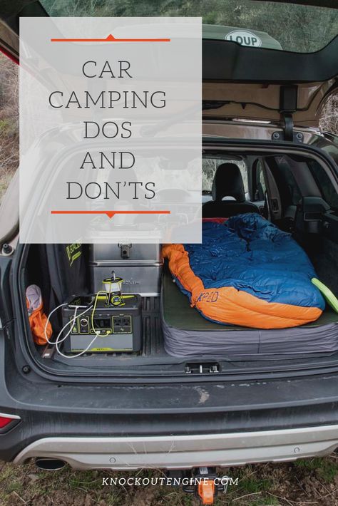 In this article find tips and recommendations for how to make camping in your car easier and more enjoyable! #camping #car #carcamping #campingtips #cartips Vw Buzz, Car Camping Gear, Car Camping Essentials, Sleeping In Your Car, Car Tent Camping, Stealth Camping, Minivan Camping, Suv Camping, Camping 101