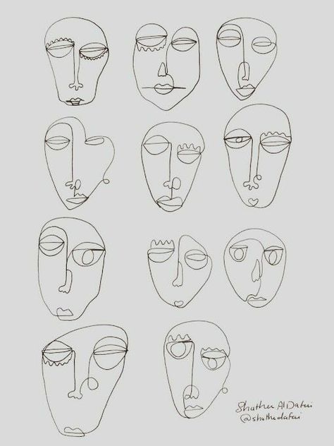 Line Art Faces, Art Abstrait Ligne, Face Art Drawing, Face Line Drawing, Art Faces, Abstract Face Art, One Line Art, Face Lines, Soyut Sanat Tabloları