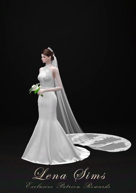 Sims 4 Wedding Dress, Bride Poses, Sims 4 Dresses, Fashion Design Collection, Wedding Dress With Veil, Womens Wedding Dresses, Traditional Wedding Dresses, Mod Wedding, Dress Flower