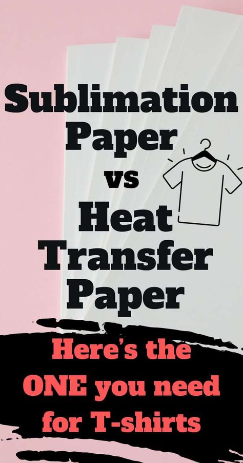 How do you choose between sublimation paper and heat transfer paper for your t-shirt projects? Both have their own set of pros and cons when it comes to printing methods. Here's how to pick. Tee Shirt Transfers, Diy Heat Transfer Shirts, Making T Shirts Heat Transfer, Sublimation Paper Transfer Printing, Diy Shirt Printing Transfer Paper, Heat Press Machine Ideas, Heat Transfers For Tshirts, How To Make Dtf Transfers, Transfer Paper Shirt Ideas