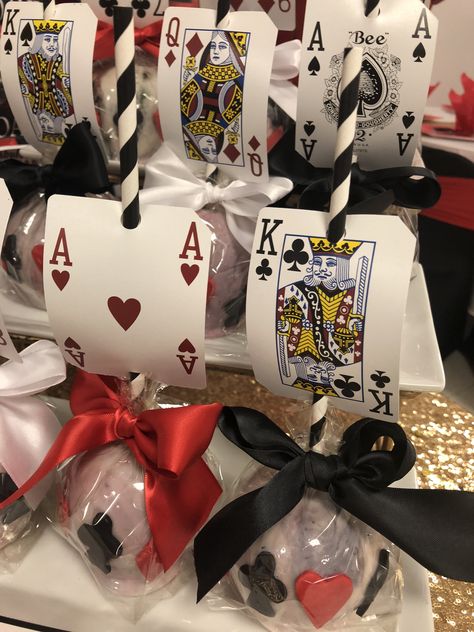 Casino Candy Table Ideas, Spades Theme Party, Casino Theme Candy Table, Jackpot Birthday Theme, Casino Theme Party Favors, Casino Theme 40th Birthday Party, Casino Themed Food, Casino Theme Party Food, Casino Party Favors