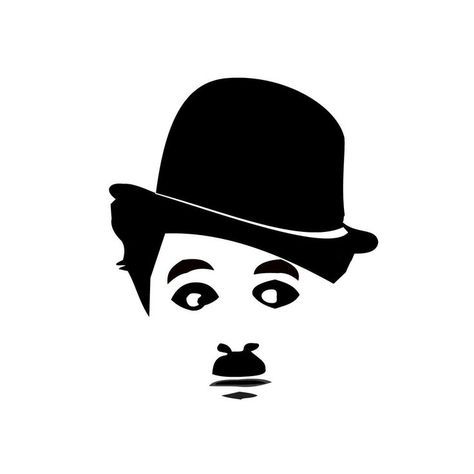 Charlie Chaplan, Deaf Culture, film history, video, portrait, art, visual communication Silhouette Disney, ポップアート ポスター, 흑백 그림, Silhouette Stencil, Charlie Chaplin, Art Pop, Stencil Art, Silhouette Art, Kirigami