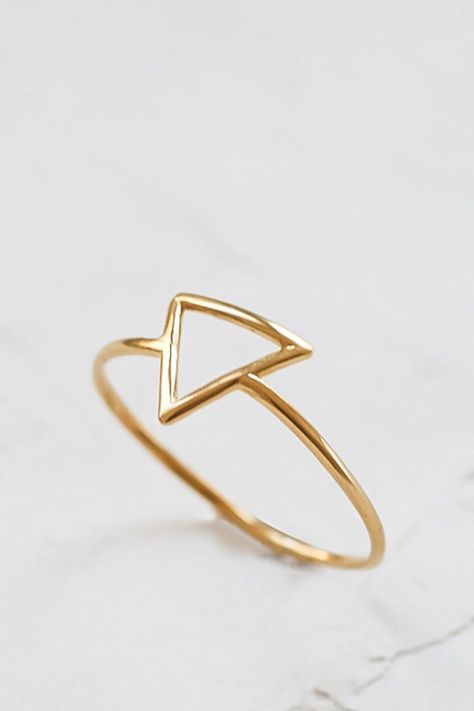 Dainty Gold Ring, 10k Gold Ring, Gold Triangle, Triangle Ring, Dainty Gold Rings, Unique Jewelry Gifts, Birthday Ring, Geometric Ring, Ring Minimalist