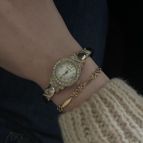 Vintage Elgin Watch Beautiful Elgin Watch with... - Depop Matching Watches, Vintage Gold Watch, Elgin Watch, Pretty Watches, Preppy Jewelry, Cute Watches, Gold Pendant Jewelry, Cuff Watch, Jewelry Accessories Ideas