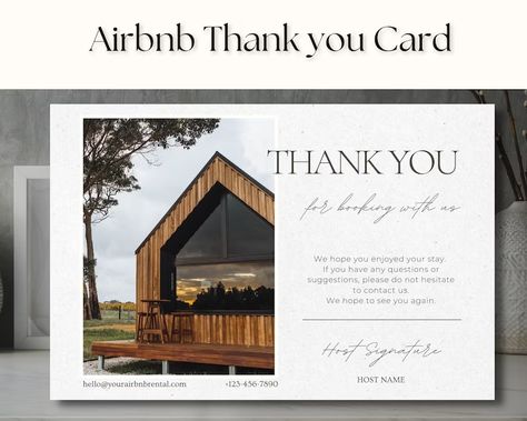 Airbnb Vacation Rental Card for Guests Airbnb Host Thank You - Etsy Cabin Airbnb, Airbnb Business, Airbnb Ideas, Welcome Card, Airbnb Host, Hotel Guest, Guest Experience, Night Sleep, Good Night Sleep