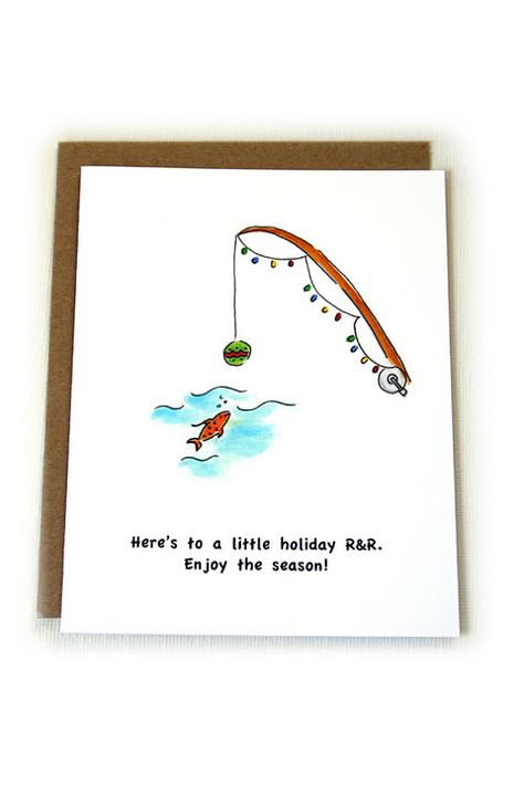 Fishing Holiday Card Set of 10 by diggsstudio on Etsy $22.50 Beach Christmas Cards, Tropical Christmas Cards, Beach Christmas Card, Fishing Christmas, Fishing Cards, Tropical Christmas, Mish Mash, Card Sentiments, Beach Christmas