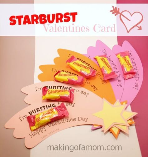 starburst-candy-valentines-day-card1 (1) Valentines Homemade, Starburst Valentine, Candy Homemade, Starburst Candy, Crafts Valentines, Valentines Bricolage, Wreath Printable, Easy Valentines, Classroom Valentines