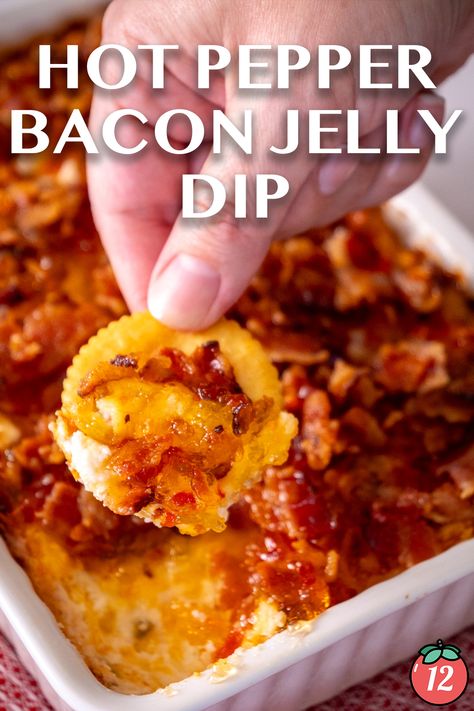 Hot Pepper Jelly Bacon Dip | 12 Tomatoes Recipes With Pepper Jelly Appetizers, Brie Red Pepper Jelly Appetizer, Pimento Cheese And Pepper Jelly, Hot Pepper Bacon Jam Uses, Bacon Jam Appetizer Snacks, Bacon Tomato Appetizers, Cream Cheese Bacon Pepper Jelly Dip, Bacon Pepper Jelly Dip, Red Pepper Jelly Dip Appetizer Recipes