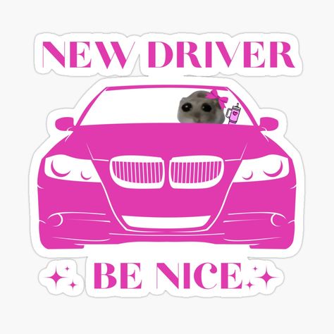 Get my art printed on awesome products. Support me at Redbubble #RBandME: https://www.redbubble.com/i/sticker/New-Driver-Be-Nice-Sad-Hamster-by-otyliadesign/159154843.EJUG5?asc=u New Driver Sticker, Driver Quotes, Hamster Sticker, Nice Stickers, Relatable Jokes, Insta Memes, Aura Quotes, Essay Writing Skills, Iphone Case Stickers