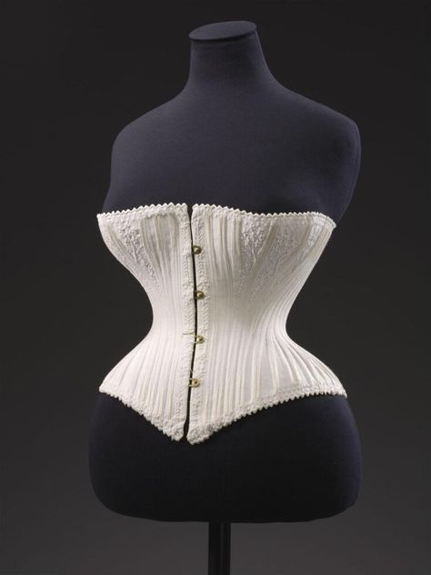 Corset; Woven Corset | Unknown | V&A Explore The Collections 1860s Corset, 1870s Fashion, Victorian Corset, Dress History, Vintage Corset, Fashion Project, Historical Dresses, Victoria And Albert, Fashion Plates