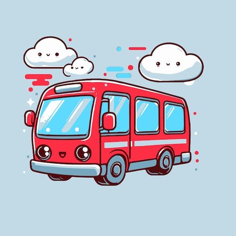 Vector illustration of a red bus on a bl... | Premium Vector #Freepik #vector #bus #cute-cartoon #bus-cartoon #cute-car-cartoon Poste Insta, Vector Bus, Bus Picture, Bus Illustration, Vehicle Drawing, Bus Drawing, Bus Cartoon, Car Cute, Animation Schools