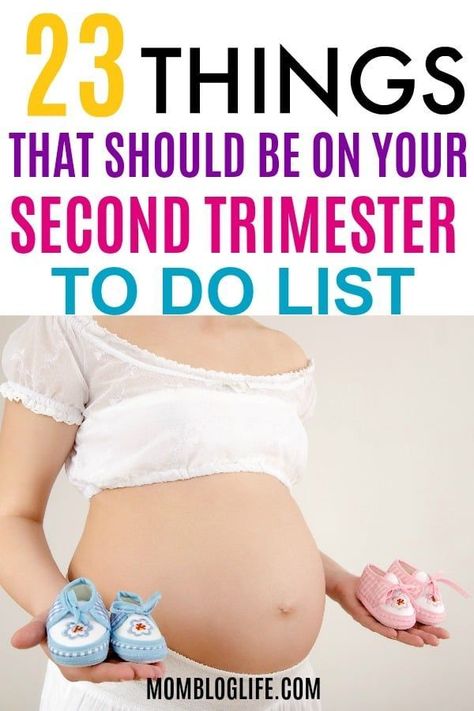 Here are 23 things that need to be on your second trimester to do list. Pregnancy tips to help you get ready for your newborn baby. Advice for things to help you take care of your pregnant self. 2nd trimester to do list that will have you feeling more ready for your newborn baby! #pregnant #pregnancy #newmom Trimester To Do List, Second Trimester Pregnancy, What Should I Eat, Pregnancy Info, Pregnancy Hacks, Pregnancy Diet, Pregnancy Essentials, Baby Kicking, Pregnancy Advice