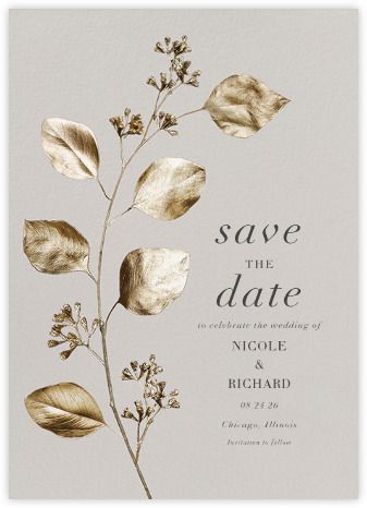 Gold and metallic save the dates - online at Paperless Post Digital Wedding Invitations Design, Gold Save The Dates, Indian Wedding Invitation Cards, Wedding Invitation Video, Paperless Post, Digital Wedding Invitations, Indian Wedding Invitations, Wedding Logos, Digital Weddings