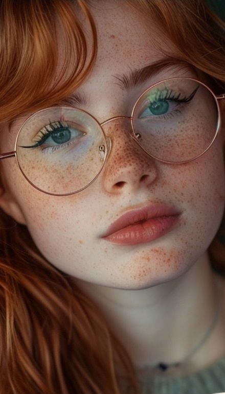 Hair And Glasses, Red Hair Freckles, Beautiful Freckles, Ginger Women, Red Haired Beauty, Red Hair Woman, Beautiful Red Hair, Ginger Girls, Redhead Beauty