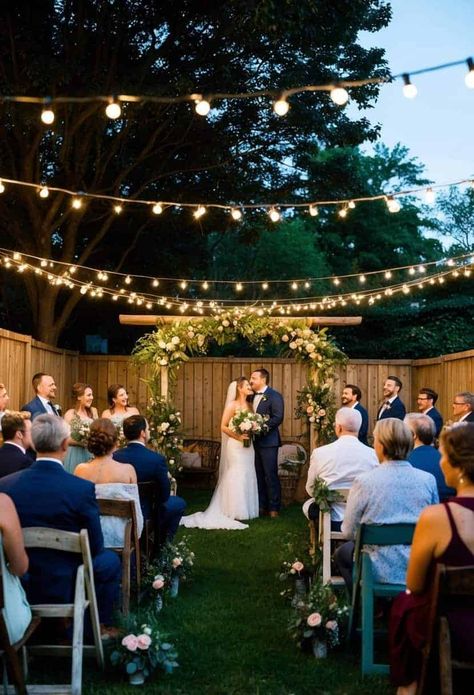 7 Small Wedding Ideas on a Budget: Creative Tips for an Intimate Celebration Small Wedding Ideas Backyard, Unique Backyard Wedding Ideas, Lowkey Wedding Ideas, Small Intimate Wedding Ideas Backyards, Small House Wedding, Simple Wedding Ideas On A Budget, House Wedding Ideas Small Indoor, Backyard Wedding Ideas On A Budget, Small Wedding Ideas On A Budget