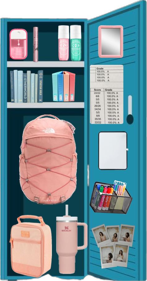 Locker Decorations Ideas, Aesthetic Locker Decor, Cute Locker Decorations, High School Essentials, School Locker Organization, School Locker Decorations, Middle School Lockers, High School Lockers, Middle School Supplies