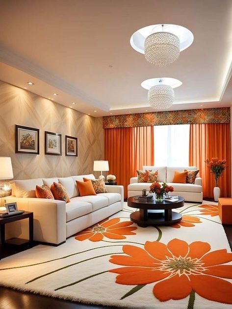 Elegant Living Room Furniture, Elegant Living Room Decor, Latest Living Room Designs, Living Room Orange, Living Room Decor Colors, Pinterest Room Decor, Living Room Decor Cozy, Modern Tv, Decoration Inspiration