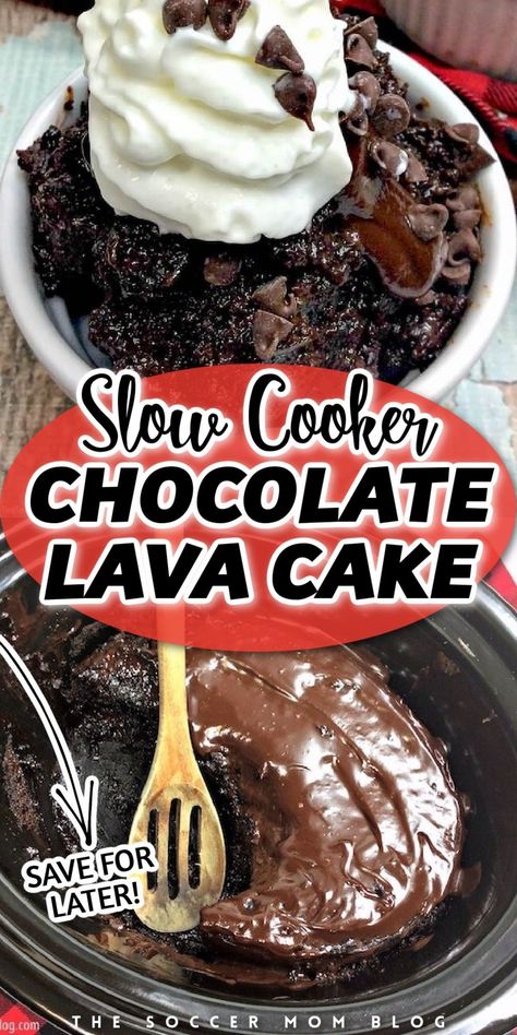 Lava Cake Recipe Crock Pot, Slow Cooker Lava Cake, Crockpot Chocolate Lava Cake, Crockpot Lava Cake, Crockpot Chocolate, Slow Cooker Cake, Crockpot Cake, Hot Fudge Cake, Chocolate Lava Cake Recipe