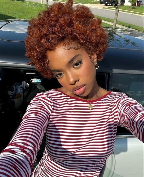 Big Chop Natural Hair, Short Dyed Hair, Best Lace Front Wigs, Natural Hair Short Cuts, Quick Natural Hair Styles, Ginger Hair Color, Dyed Hair Inspiration, Wig Store, Dyed Natural Hair