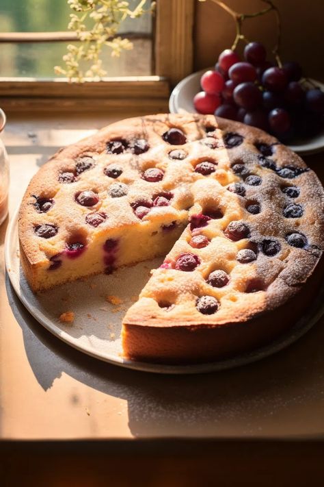 ITALIAN GRAPE CAKE (TORTA BERTOLINA) - That Oven Feelin Green Grapes Recipes, Grapes Cake, Concord Grape Recipes, Grape Cake, Concord Grapes, Grape Recipes, Flour Alternatives, Italian Cake, Grape Harvesting