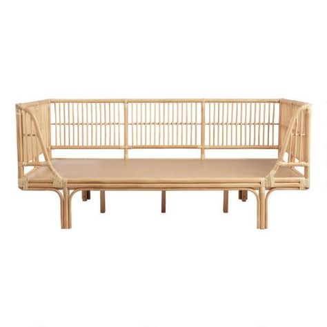 Honey Rattan Daybed | World Market World Market Daybed, Rattan Day Bed, Front Porch Inspiration, Daybed Frame, Safari Kids, Rattan Daybed, Day Bed, Rattan Sofa, Big Girl Rooms