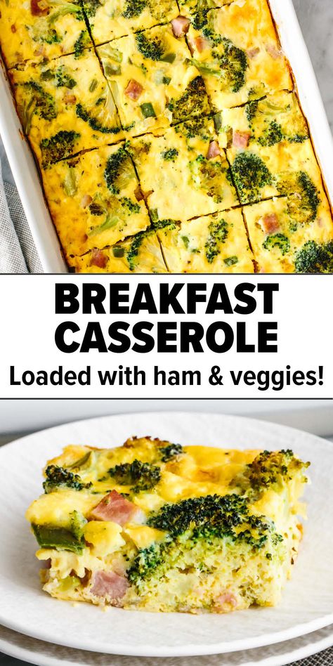 Ham and broccoli breakfast casserole recipe Breakfast Ideas Broccoli, Ham And Veggie Egg Bake, Ham And Broccoli Breakfast Casserole, Broccoli And Egg Casserole, Ham Casserole With Broccoli And Rice, Ham And Broccoli Egg Bake, Make Ahead Breakfast Casserole Ham, Broccoli Ham Cheese Egg Casserole, Egg Bake Casserole Ham