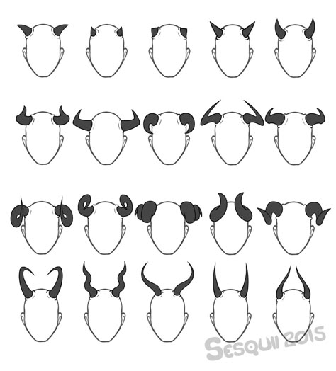 Horns Drawing References, Anime Horns, Dragon Horns, Base Anime, Anime Hairstyles, Animation References, How To Draw Anime, Diy Tattoo, Draw Anime